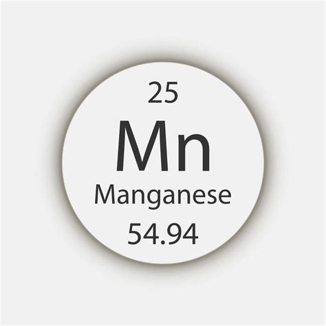 Manganese symbol. Chemical element of the periodic table. Vector ...