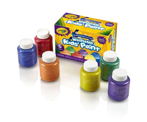 Crayola Washable Kids' Paint Set 6-Color Glitter Set - Walmart.com