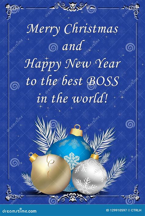 Christmas and New Year Greeting Card for the Boss Stock Illustration ...