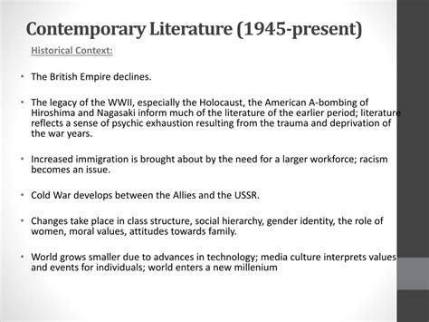 PPT - Contemporary Literature PowerPoint Presentation, free download ...