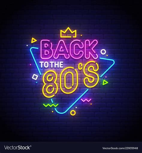 80s neon sign Royalty Free Vector Image | Neon signs, Neon lighting, Neon light signs