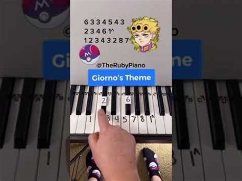 Giorno’s Theme Piano Easy Tutorial With Number Notes #Shorts - YouTube | Learn piano, Piano ...