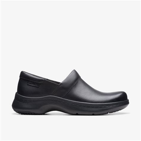 WOMENS Clarks Pro Gem Black Leather Slip Ons | Clarks US