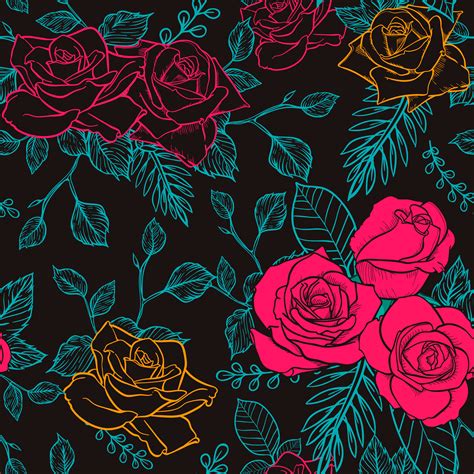 flower rose seamless pattern, vector floral rose seamless pattern, flower background 506259 ...