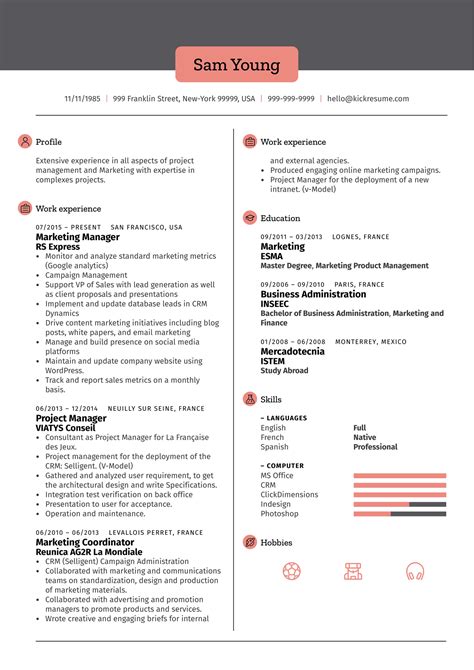 Marketing Manager Resume Example | Kickresume