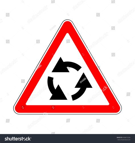 Illustration Triangle Traffic Sign Roundabout: vector de stock (libre ...