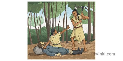 pocahontas save john smith from execution Illustration - Twinkl