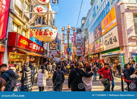 Shinsaibashi Shopping Street Near Namba, Osaka, The City`s Main Shopping Area, That Is North Of ...