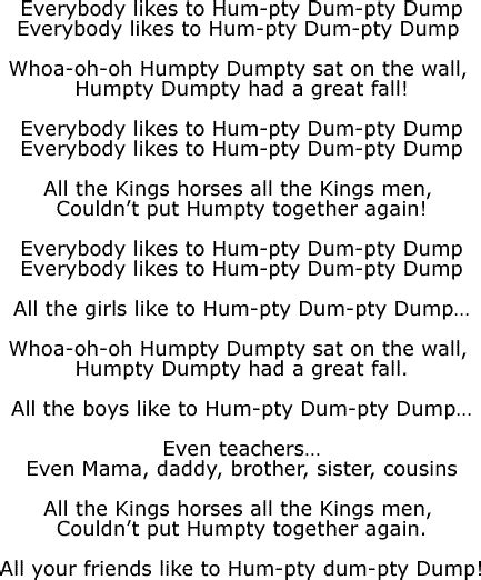 Humpty Dumpty Song Lyrics