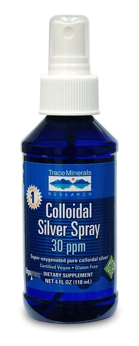 Trace Minerals Colloidal Silver Spray 30 PPM, 4 Oz - Walmart.com