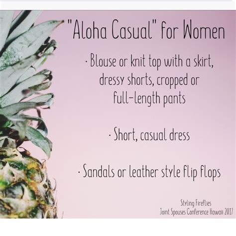 "Aloha Casual" Attire for Women | Casual attire for women, Leather ...