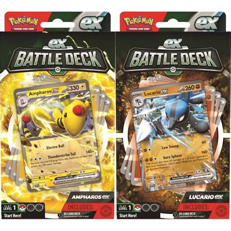 Pokemon Ampharos ex Lucario ex Battle Decks - Set of 2