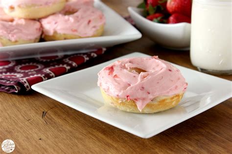 Baked Strawberry Donuts with Fresh Strawberry Frosting - A Kitchen ...