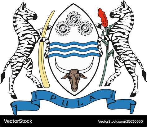 Republic botswana coat arms Royalty Free Vector Image