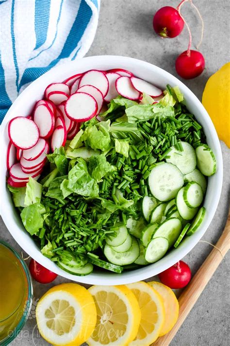 Lettuce Radish Salad with Lemon Vinaigrette - Olga in the Kitchen