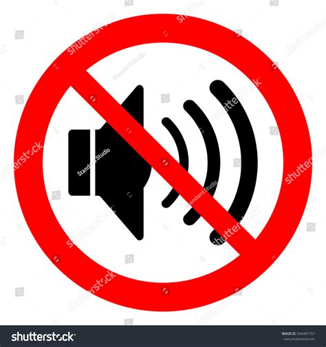 No Sound No Noise Prohibition Sign Stock Vector (Royalty Free ...