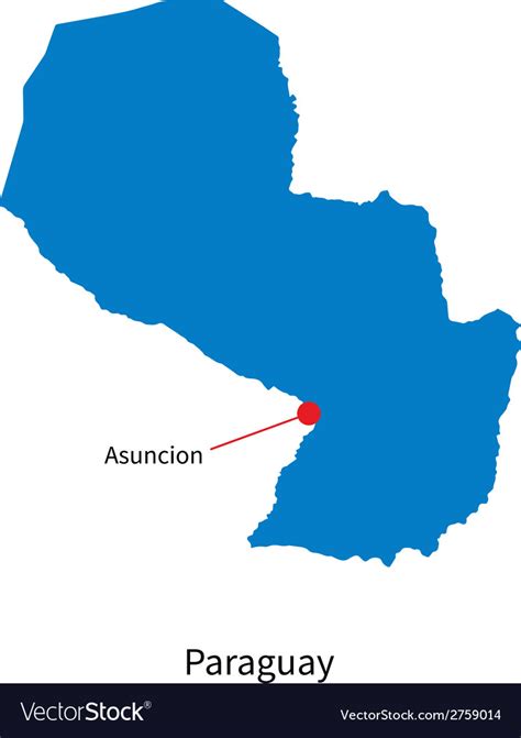 Detailed map of paraguay and capital city asuncion