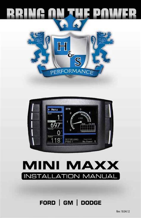 1-888-628-1730 • Mini Maxx Installation Manual 1 - H&S Performance