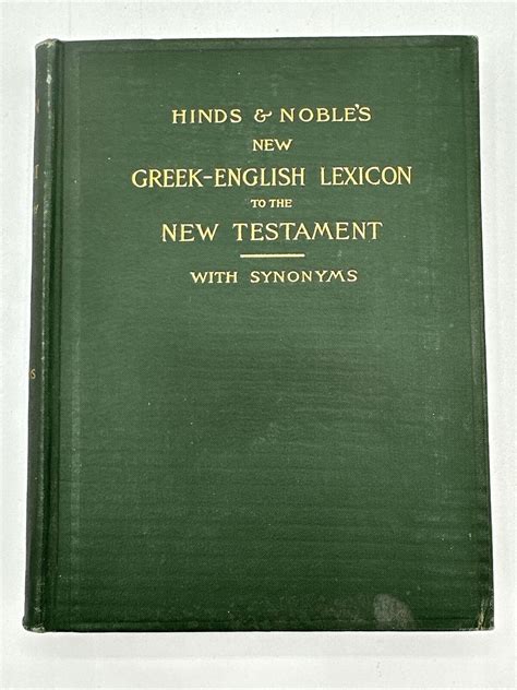 Antique 1897 A New New Testament Interlinear Greek to English Lexicon & Synonyms | eBay