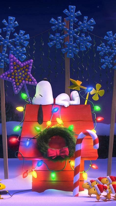 Snoopy Sleeping on His Lighted doghouse - Image Abyss