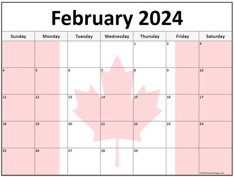 February 2024 Calendar Printable Canada - 2024 CALENDAR PRINTABLE