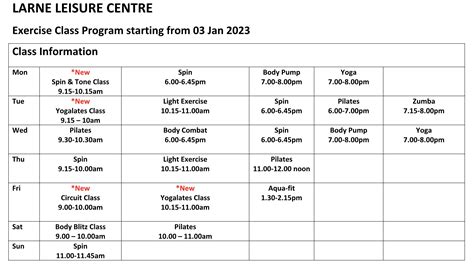 | Classes - Larne Leisure Centre