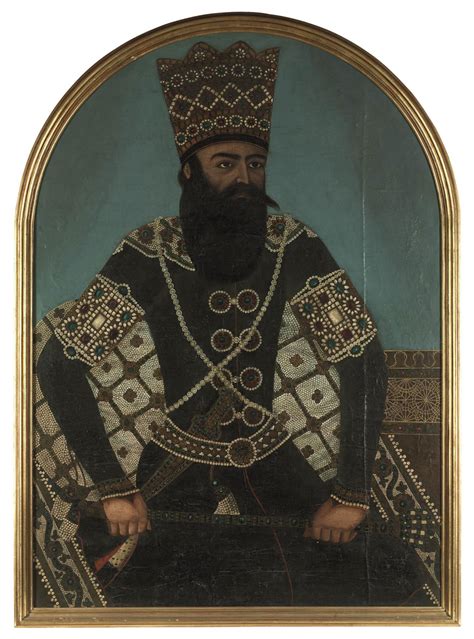 PORTRAIT OF FATH 'ALI SHAH QAJAR , AFTER MIHR 'ALI, QAJAR IRAN, MID ...