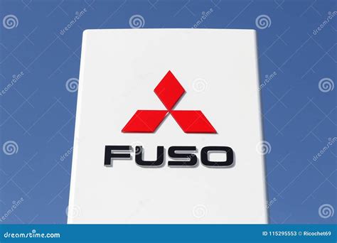 Tilst, Denmark - April 20, 2018 : Mitsubishi Fuso Logo on a Panel. the Mitsubishi Fuso ...