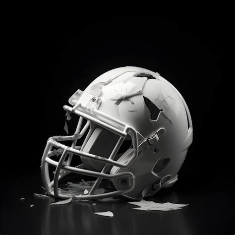 Premium AI Image | A cracked football helmet