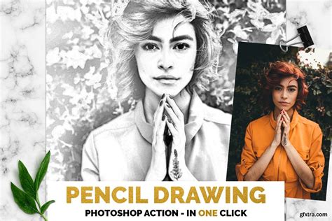 CreativeMarket - Pencil Drawing Photoshop Action 3385746 » GFxtra