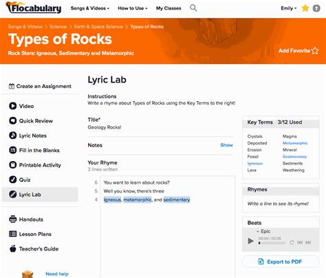 You Can Now Export Lyric Lab Raps in Flocabulary!