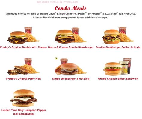 Menu at Freddy's Frozen Custard & Steakburgers fast food, Dover