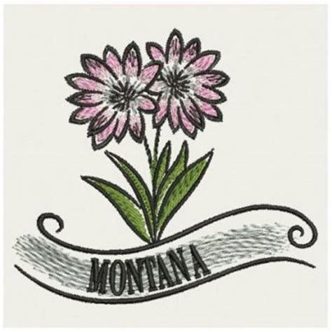 Montana Flower Bitterroot Machine Embroidery Design | Embroidery ...