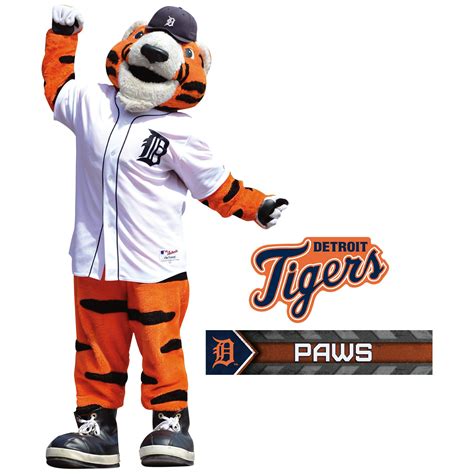 Detroit Tigers: Paws 2021 Mascot - Officially Licensed MLB Removable W ...