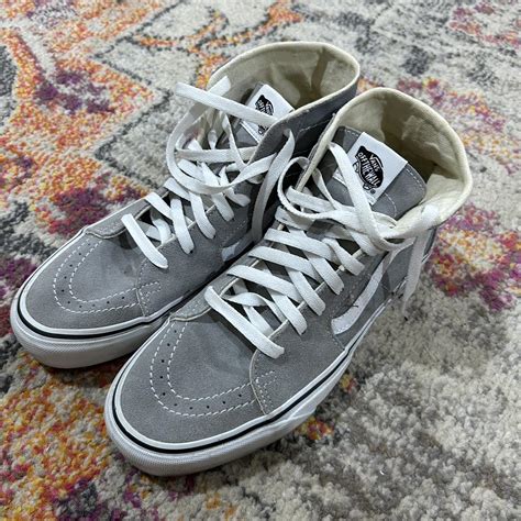 Grey Vans Hardly worn Women’s 10 - Depop