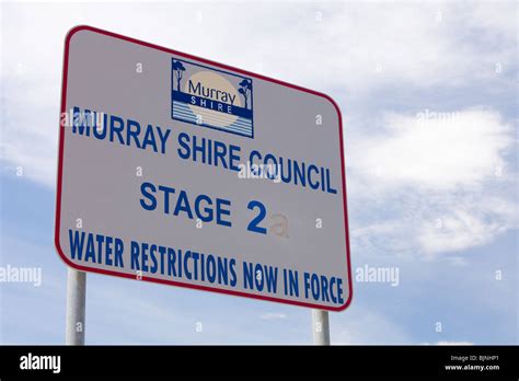 Signs near Echuca, Australia, about water restrictions and saving water Stock Photo - Alamy