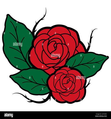 Red rose tattoo Cut Out Stock Images & Pictures - Alamy