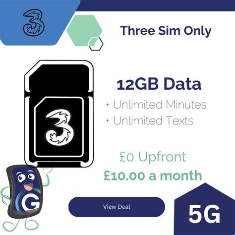 Three Sim Only 12GB Data - Get Connected