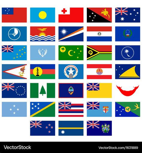 Flags of australia and oceania Royalty Free Vector Image