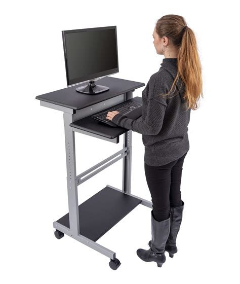 Galleon - 32" Mobile Ergonomic Stand Up Desk Computer Workstation ...