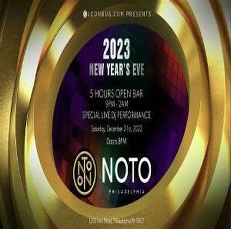 New Year's Eve at Noto Philadelphia, Saturday, 31 Dec 2022 - NOTO Philadelphia, Pennsylvanie