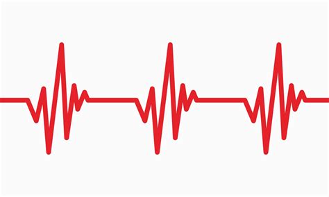 Heartbeat line illustration Pulse trace ECG or EKG Cardio graph symbol ...