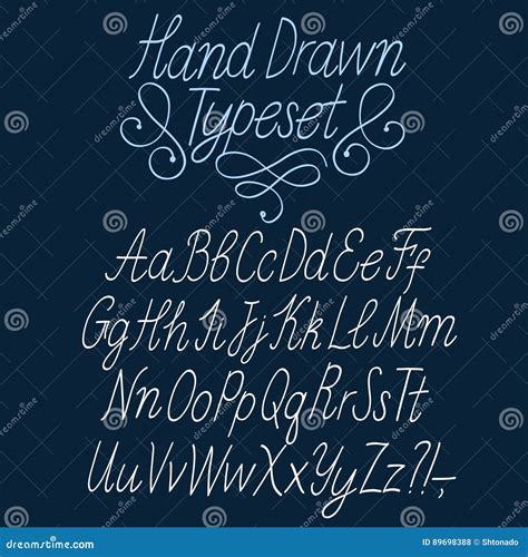 Elegant Calligraphy Vector Font Stock Vector - Illustration of alphabet ...