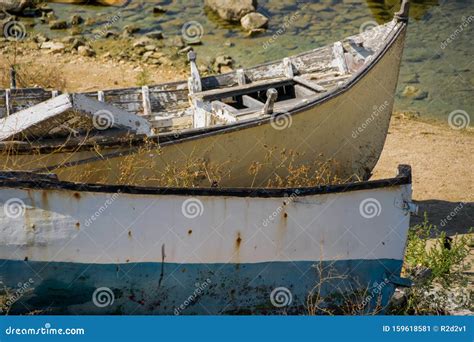 Abandoned Fishing Boats on Land Stock Image - Image of fishing, black: 159618581