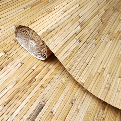 WM0120 Bamboo Reed Planks Sticks Natural Brown Wallpaper – wallcoveringsmart