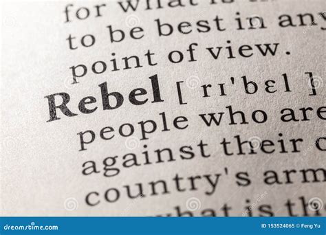 Definition of the Word Rebel Stock Image - Image of word, book: 153524065