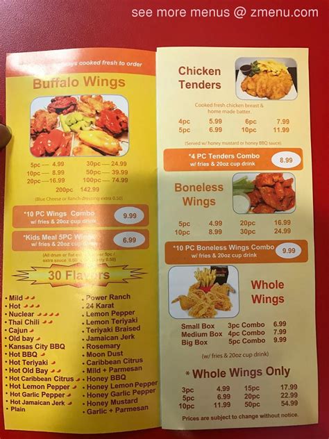 Online Menu of America's Best Wings Restaurant, Stafford, Virginia, 22554 - Zmenu