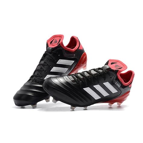 Adidas Copa 18.1 FG K-leather Soccer Cleats - Black White Red