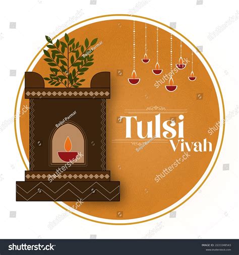 Tulsi Vivah Indian Festival Design Greetings Stock Illustration 2223348543 | Shutterstock