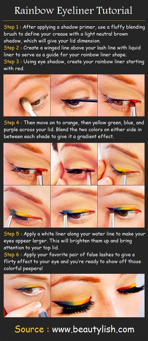 Rainbow Eyeliner Tutorial | Pinterest Tutorials